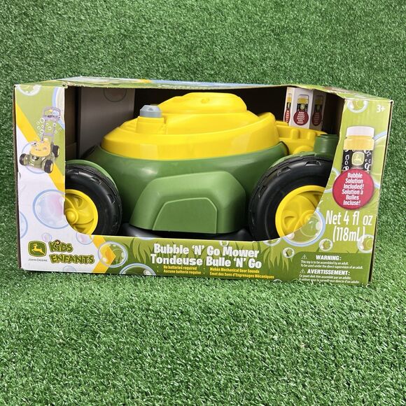 John Deere Bubble 'N' Go Lawn Mower Toy w/Bubble Solution Toddler’s Summer Gift - Picture 3 of 16